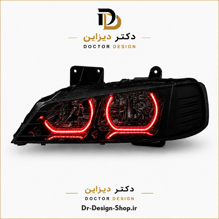 چراغ جلو اسپرت پژو پارس مدل 3D Cat برند مدرن | بسته 2 عددی