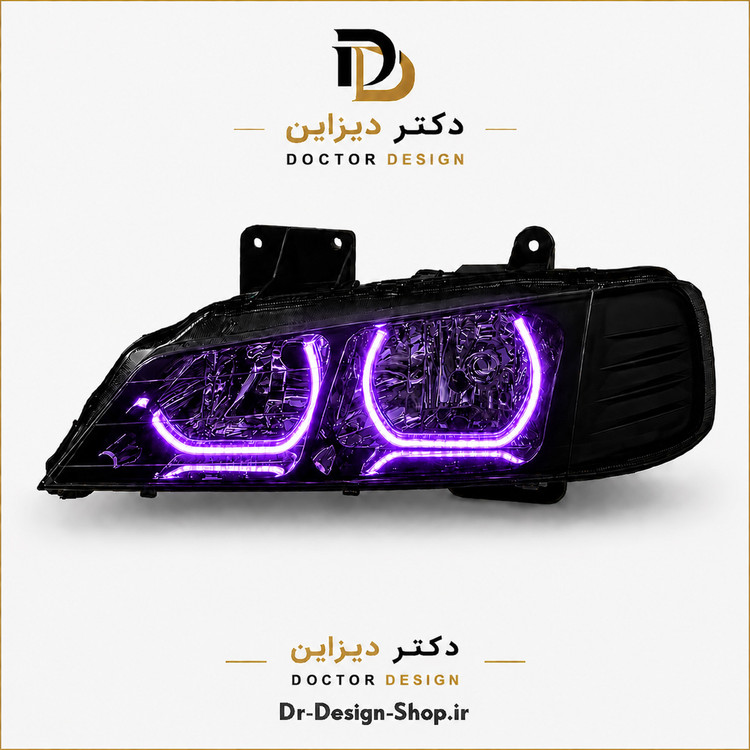 چراغ جلو اسپرت پژو پارس مدل 3D Cat برند مدرن | بسته 2 عددی