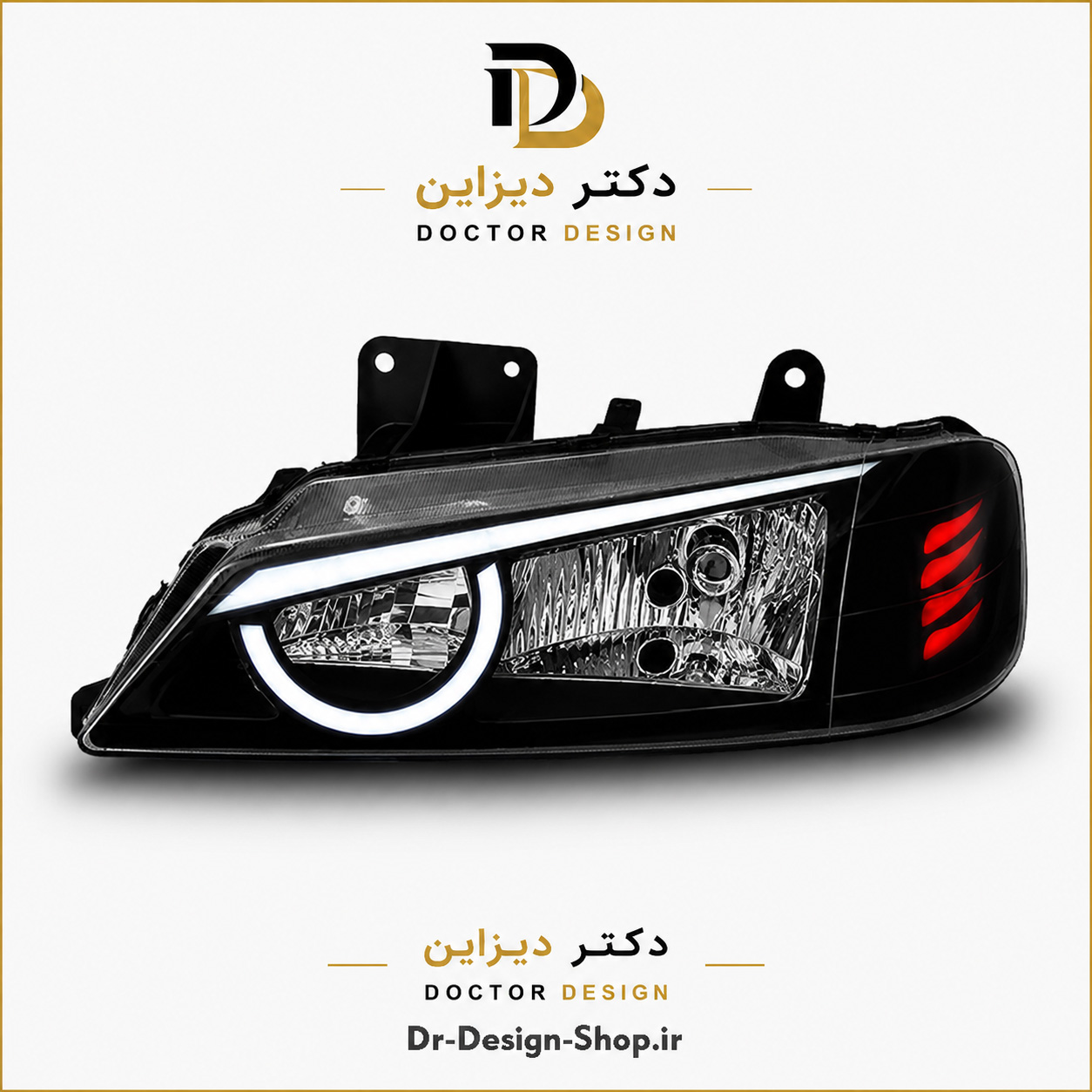 چراغ جلو اسپرت پژو پارس مدل Devil برند مدرن | بسته 2 عددی