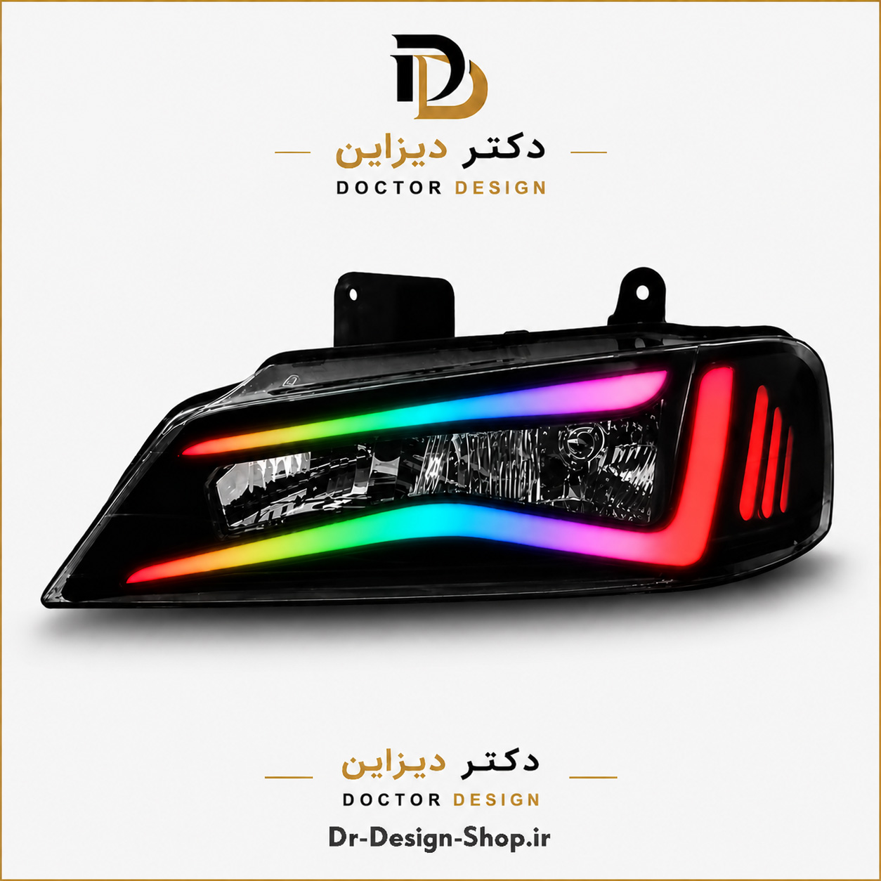 چراغ جلو اسپرت پژو پارس مدل Camaro برند مدرن | بسته 2 عددی