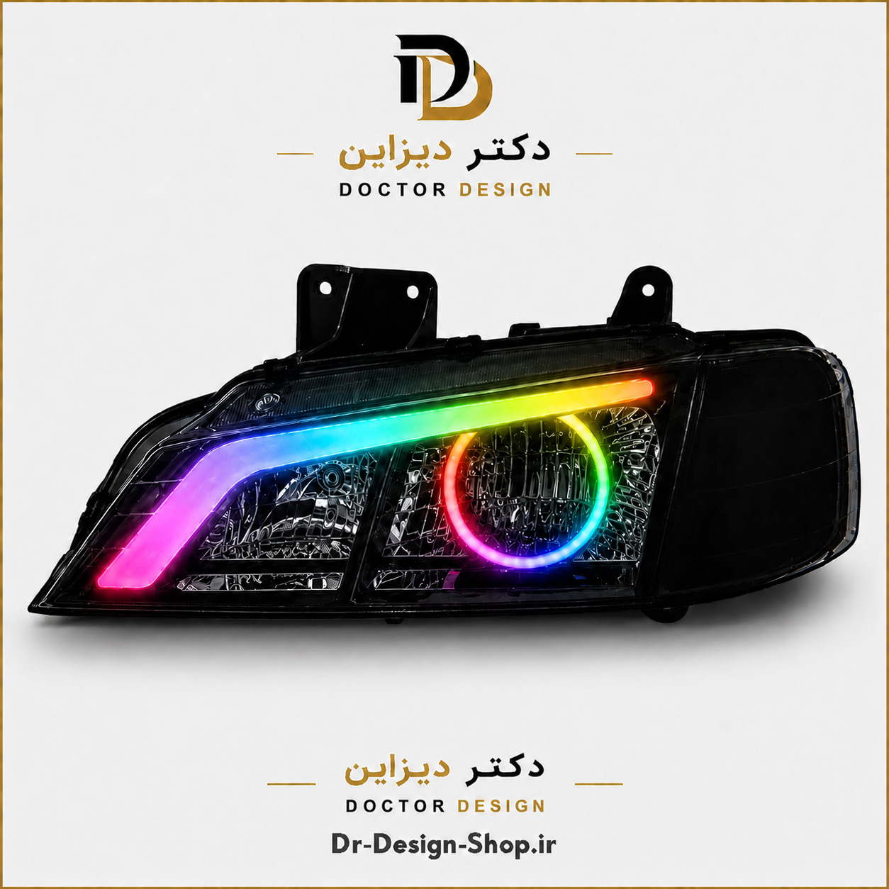 چراغ جلو اسپرت پژو پارس مدل Demon برند مدرن | بسته 2 عددی