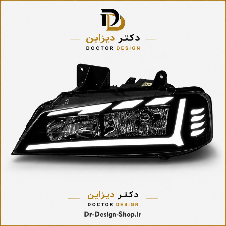 چراغ جلو اسپرت پژو پارس مدل Audi R8 برند مدرن | بسته 2 عددی