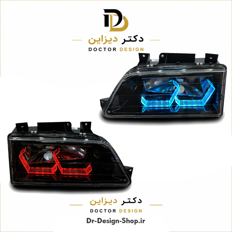 چراغ جلو اسپرت پژو 405 مدل 3D i8 برند مدرن | بسته 2 عددی