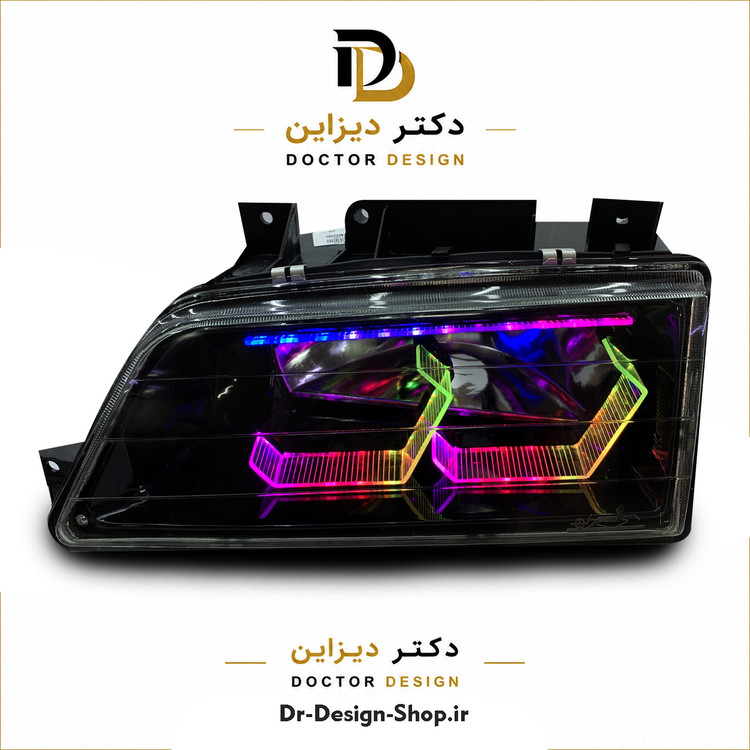 چراغ جلو اسپرت پژو 405 مدل 3D Hexa برند مدرن | بسته 2 عددی