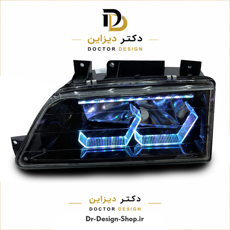 چراغ جلو اسپرت پژو 405 مدل 3D Hexa برند مدرن | بسته 2 عددی