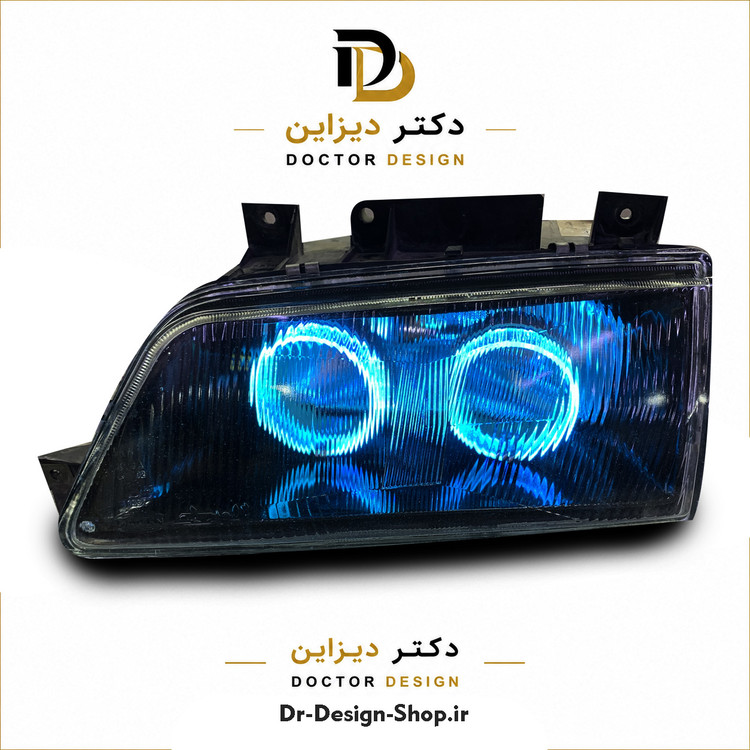 چراغ جلو اسپرت پژو 405 مدل حلقه 3D برند مدرن | بسته 2 عددی