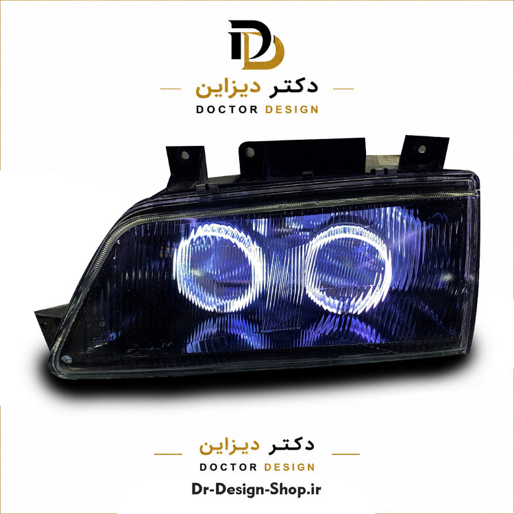چراغ جلو اسپرت پژو 405 مدل حلقه 3D برند مدرن | بسته 2 عددی
