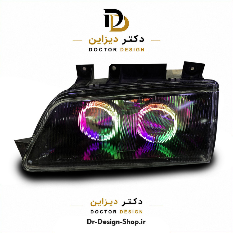 چراغ جلو اسپرت پژو 405 مدل حلقه 3D برند مدرن | بسته 2 عددی