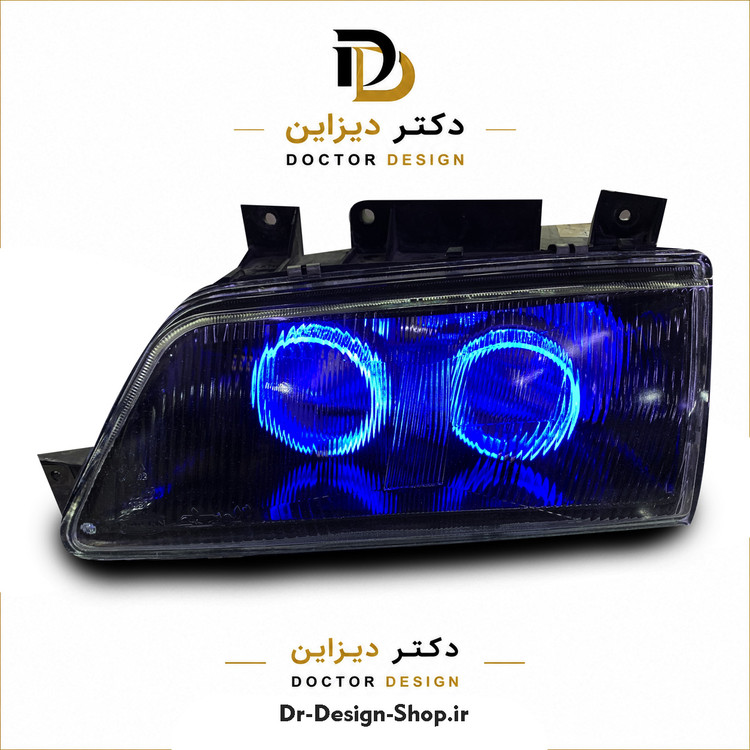 چراغ جلو اسپرت پژو 405 مدل حلقه 3D برند مدرن | بسته 2 عددی