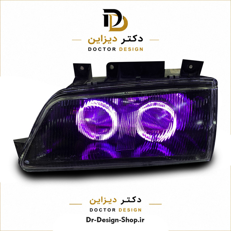 چراغ جلو اسپرت پژو 405 مدل حلقه 3D برند مدرن | بسته 2 عددی