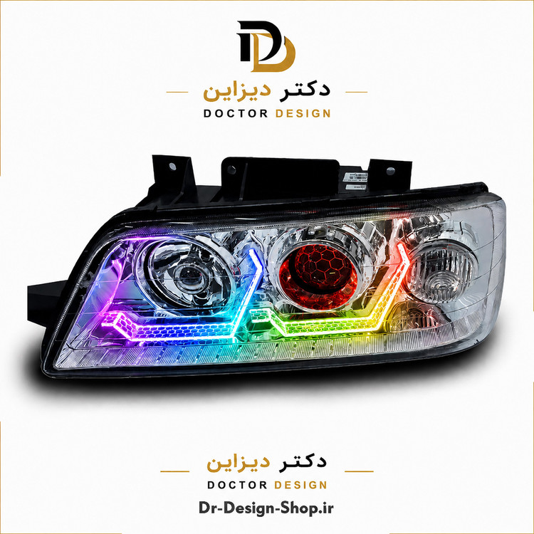 چراغ جلو اسپرت پژو 405 مدل 3D i8 زنبوری برند مدرن | بسته 2 عددی