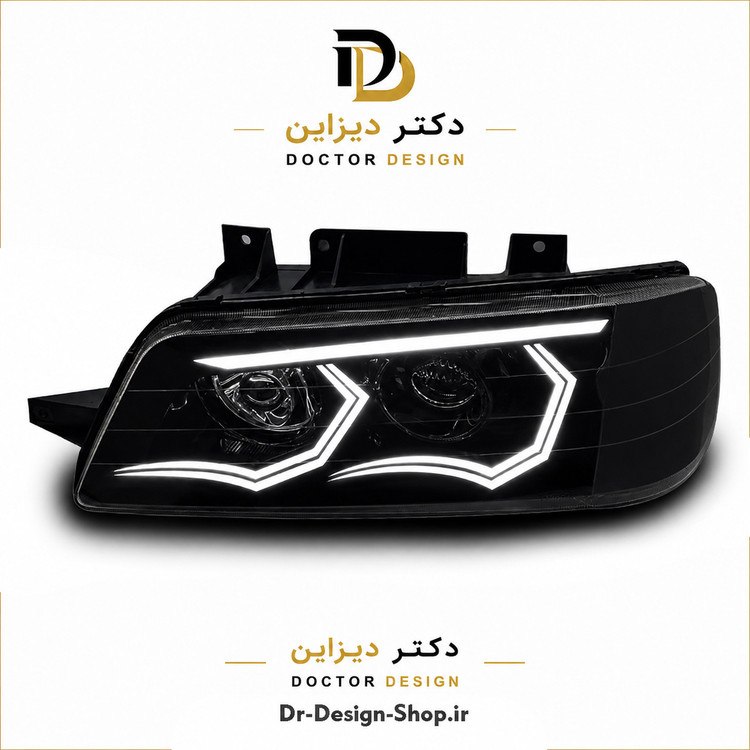 چراغ جلو اسپرت پژو 405 مدل Transformed برند مدرن | بسته 2 عددی