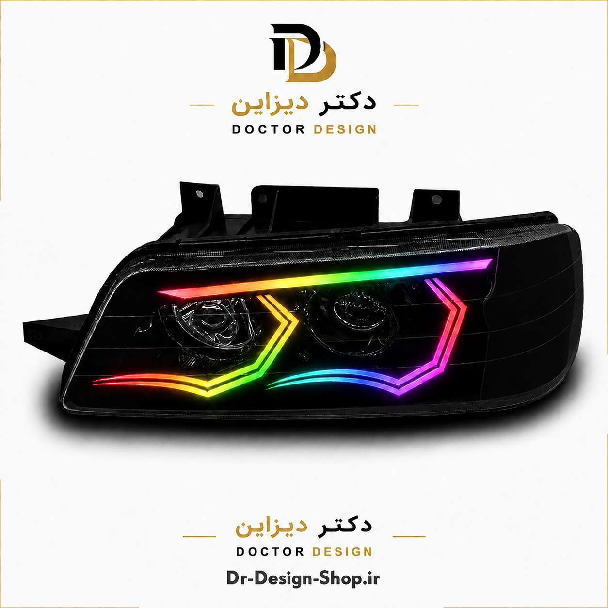 چراغ جلو اسپرت پژو 405 مدل Transformed برند مدرن | بسته 2 عددی