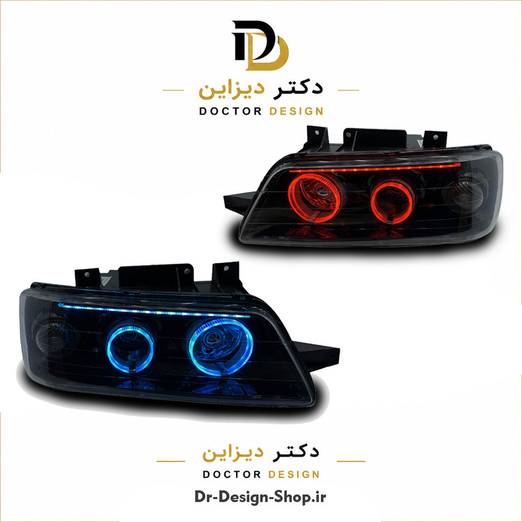 چراغ جلو اسپرت پژو 405 مدل 3D Angry دو حالته برند مدرن | بسته 2 عددی