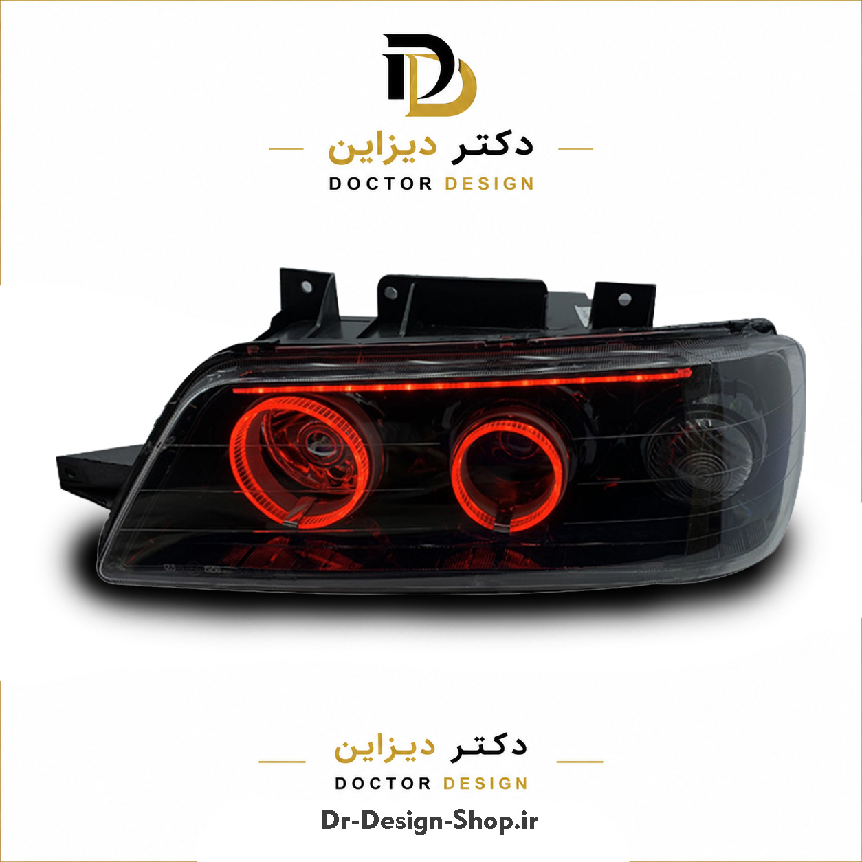 چراغ جلو اسپرت پژو 405 مدل 3D Angry دو حالته برند مدرن | بسته 2 عددی
