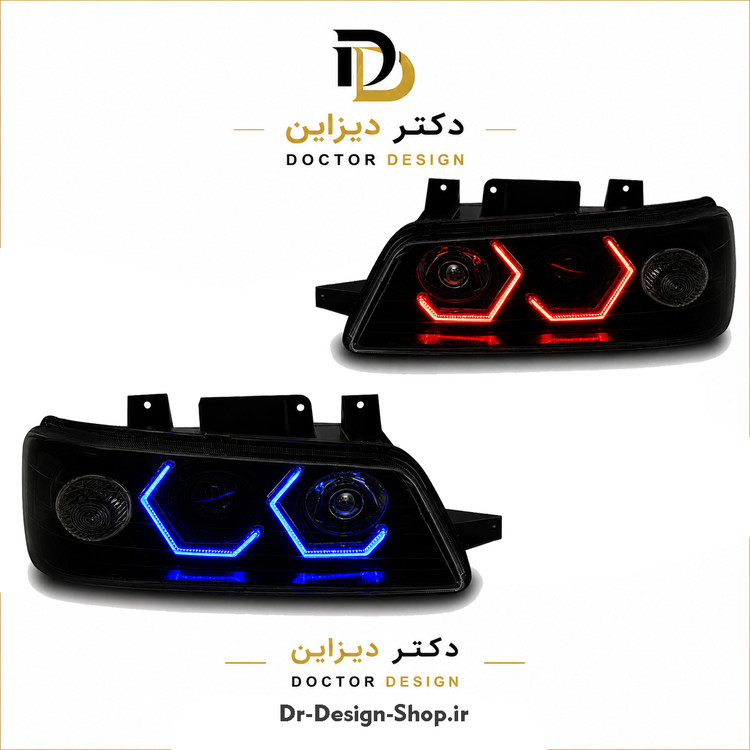 چراغ جلو اسپرت پژو 405 SLX برند مدرن مدل 3D-I8 بسته دو عددی
