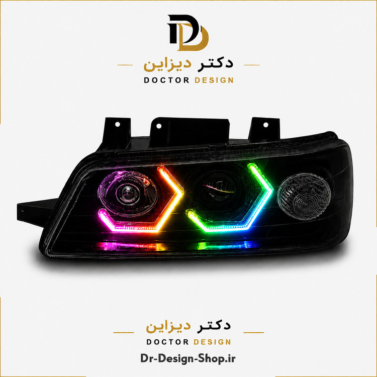 چراغ جلو اسپرت پژو 405 SLX برند مدرن مدل 3D-I8 بسته دو عددی