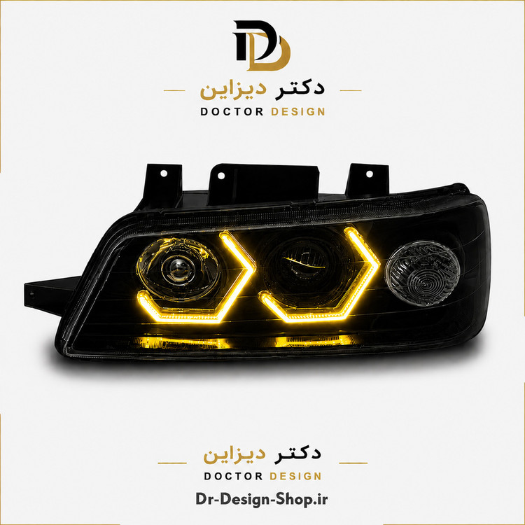 چراغ جلو اسپرت پژو 405 SLX برند مدرن مدل 3D-I8 بسته دو عددی