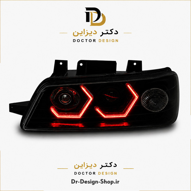 چراغ جلو اسپرت پژو 405 SLX برند مدرن مدل 3D-I8 بسته دو عددی