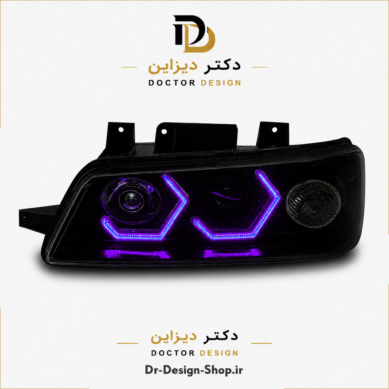 چراغ جلو اسپرت پژو 405 SLX برند مدرن مدل 3D-I8 بسته دو عددی