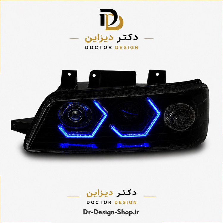 چراغ جلو اسپرت پژو 405 SLX برند مدرن مدل 3D-I8 بسته دو عددی
