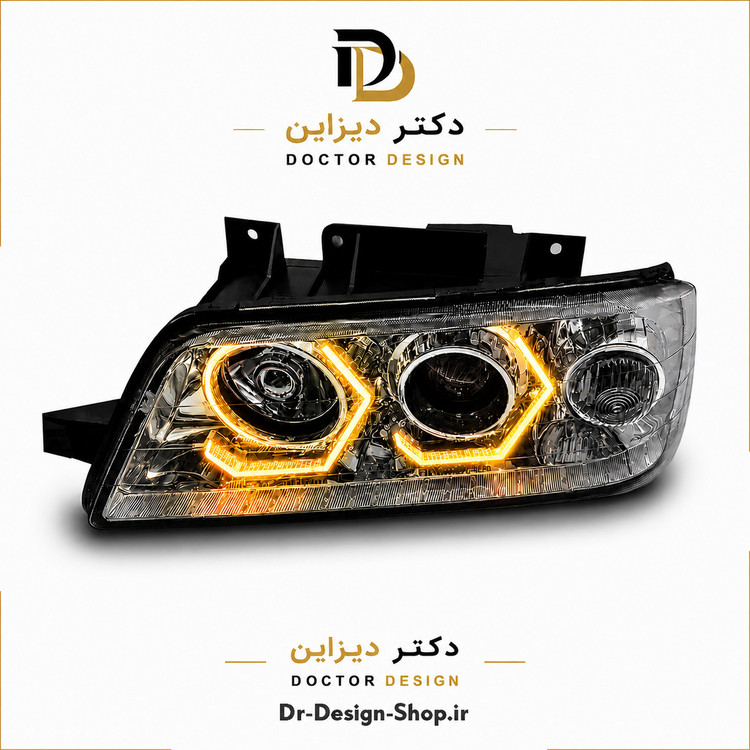 چراغ جلو اسپرت پژو 405 SLX برند مدرن مدل 3D-I8 بسته دو عددی