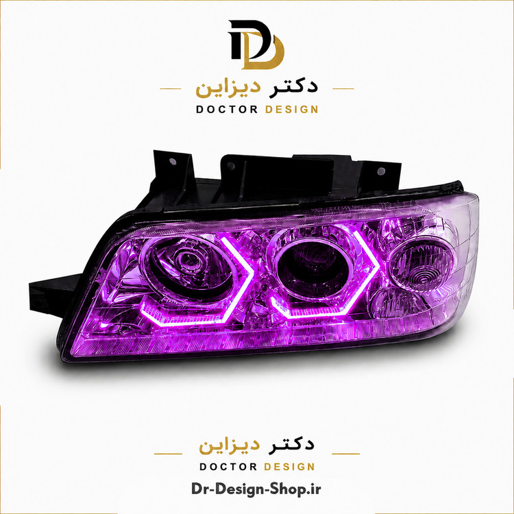 چراغ جلو اسپرت پژو 405 SLX برند مدرن مدل 3D-I8 بسته دو عددی