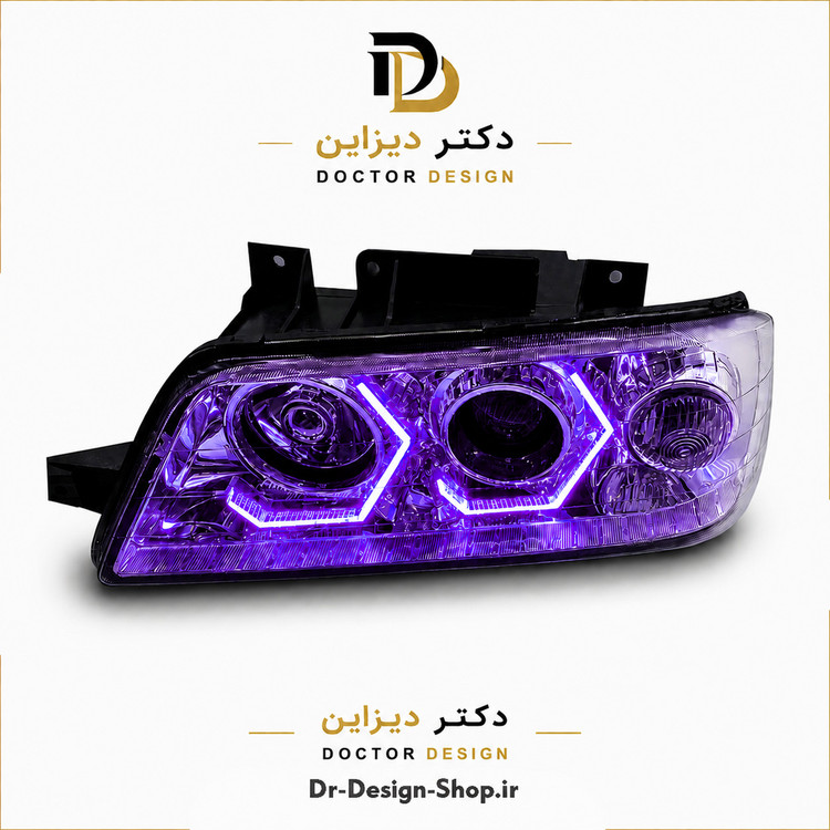 چراغ جلو اسپرت پژو 405 SLX برند مدرن مدل 3D-I8 بسته دو عددی