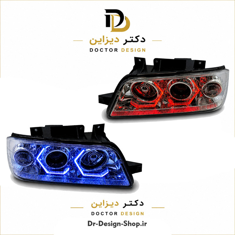 چراغ جلو اسپرت پژو 405 SLX برند مدرن مدل 3D-I8 بسته دو عددی