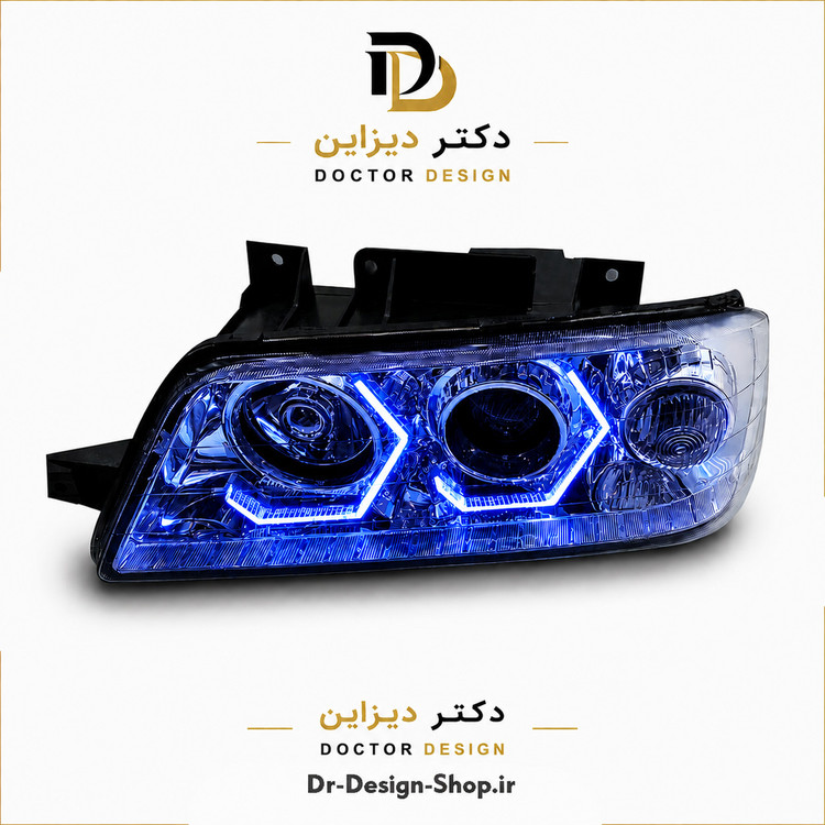 چراغ جلو اسپرت پژو 405 SLX برند مدرن مدل 3D-I8 بسته دو عددی