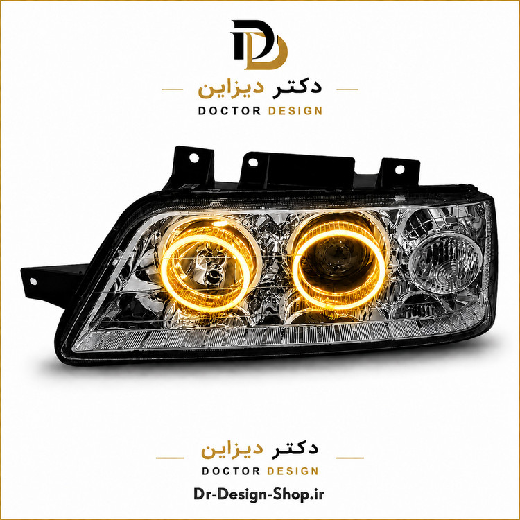 چراغ جلو اسپرت پژو 405 مدل حلقه 3D برند مدرن | بسته 2 عددی