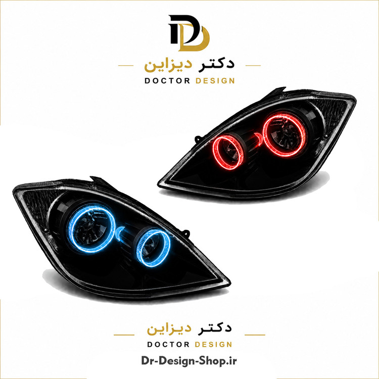 چراغ جلو اسپرت تیبا و تیبا 2 مدل حلقه 3D برند مدرن | بسته 2 عددی