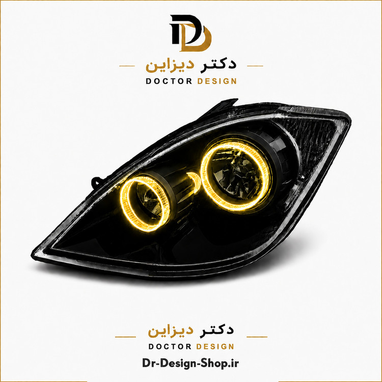 چراغ جلو اسپرت تیبا و تیبا 2 مدل حلقه 3D برند مدرن | بسته 2 عددی