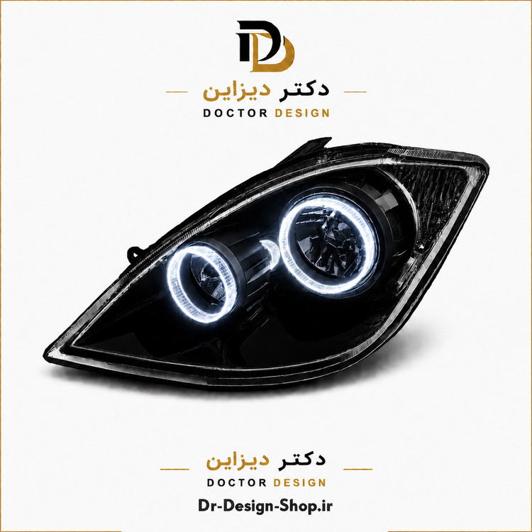 چراغ جلو اسپرت تیبا و تیبا 2 مدل حلقه 3D برند مدرن | بسته 2 عددی