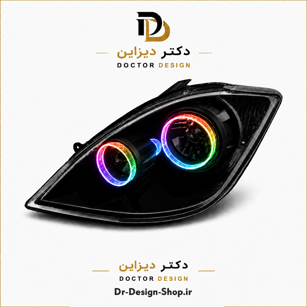 چراغ جلو اسپرت تیبا و تیبا 2 مدل حلقه 3D برند مدرن | بسته 2 عددی