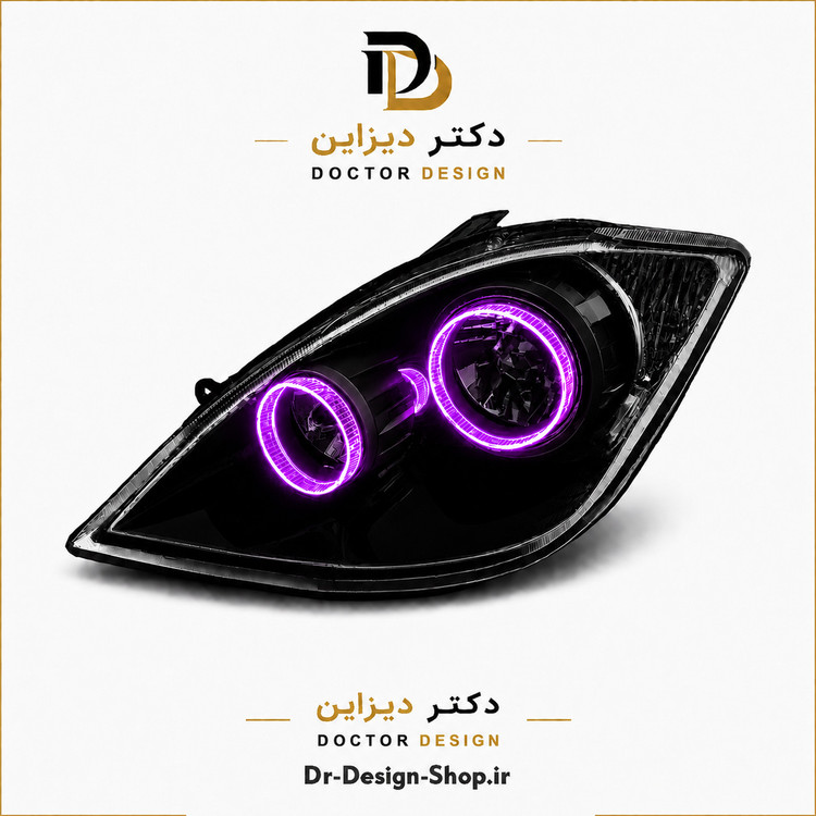 چراغ جلو اسپرت تیبا و تیبا 2 مدل حلقه 3D برند مدرن | بسته 2 عددی