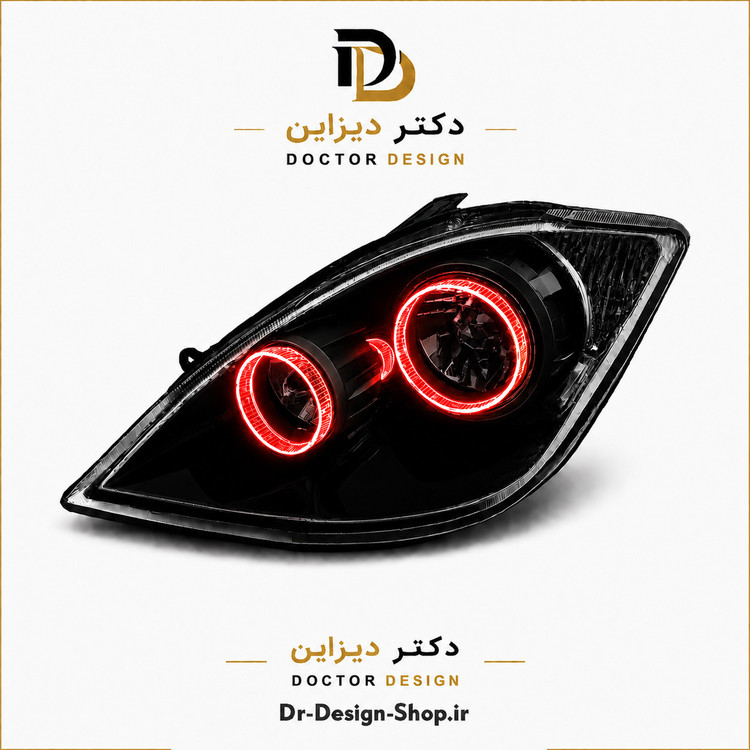چراغ جلو اسپرت تیبا و تیبا 2 مدل حلقه 3D برند مدرن | بسته 2 عددی