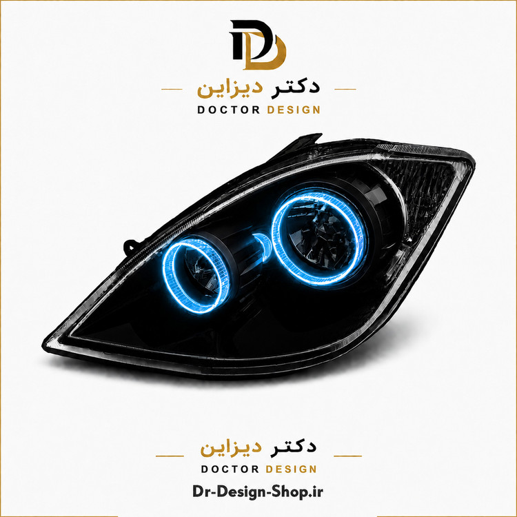 چراغ جلو اسپرت تیبا و تیبا 2 مدل حلقه 3D برند مدرن | بسته 2 عددی
