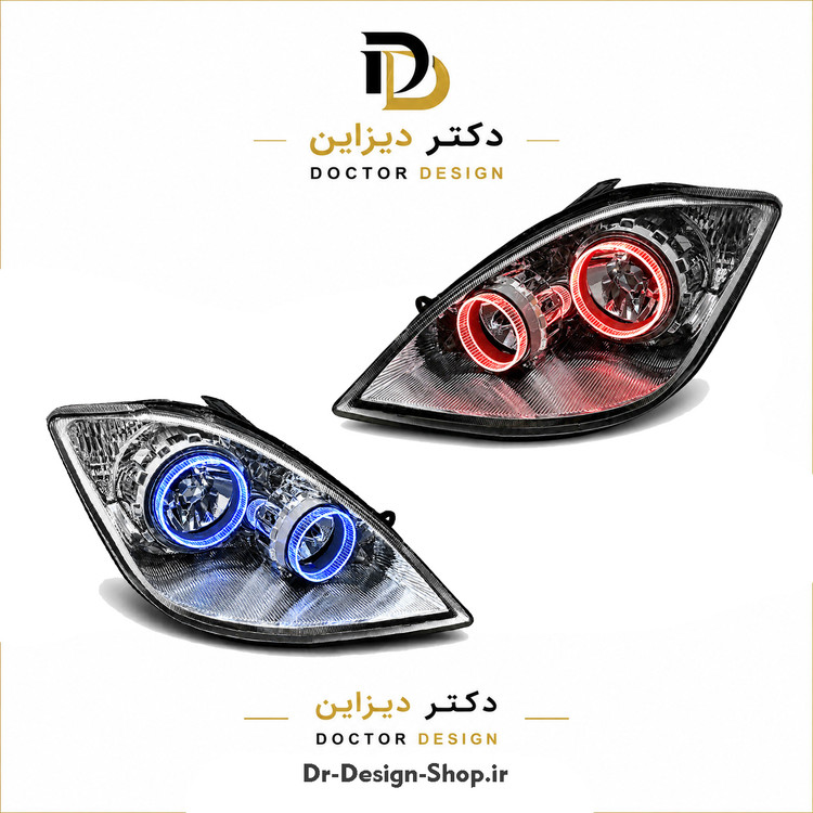 چراغ جلو اسپرت تیبا و تیبا 2 مدل حلقه 3D برند مدرن | بسته 2 عددی