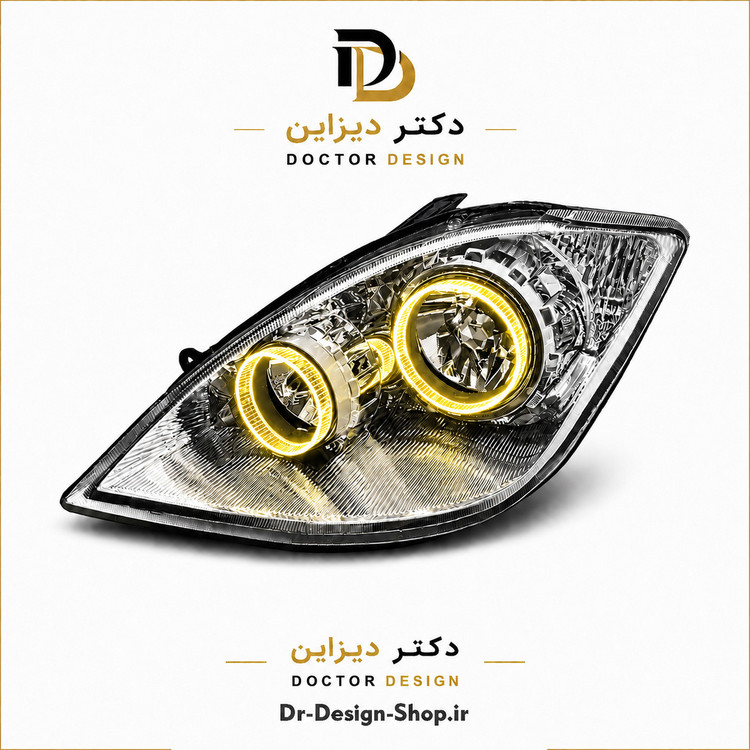 چراغ جلو اسپرت تیبا و تیبا 2 مدل حلقه 3D برند مدرن | بسته 2 عددی