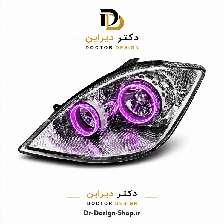 چراغ جلو اسپرت تیبا و تیبا 2 مدل حلقه 3D برند مدرن | بسته 2 عددی