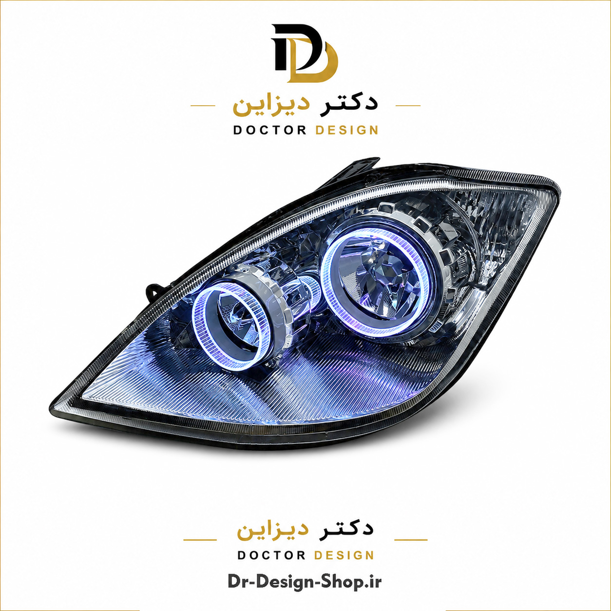 چراغ جلو اسپرت تیبا و تیبا 2 مدل حلقه 3D برند مدرن | بسته 2 عددی