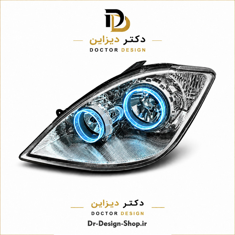 چراغ جلو اسپرت تیبا و تیبا 2 مدل حلقه 3D برند مدرن | بسته 2 عددی