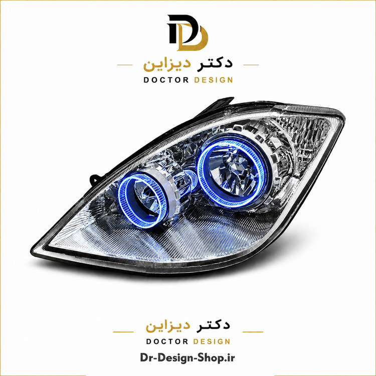 چراغ جلو اسپرت تیبا و تیبا 2 مدل حلقه 3D برند مدرن | بسته 2 عددی