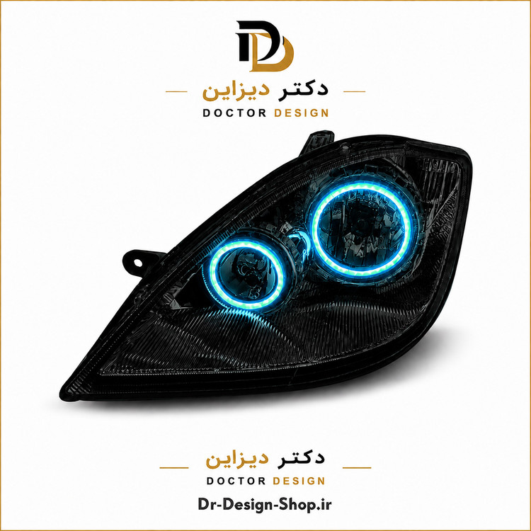 چراغ جلو اسپرت تیبا و تیبا 2 مدل حلقه نئون برند مدرن | بسته 2 عددی