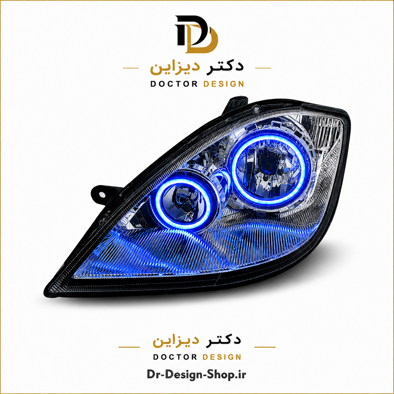 چراغ جلو اسپرت تیبا و تیبا 2 مدل حلقه نئون برند مدرن | بسته 2 عددی