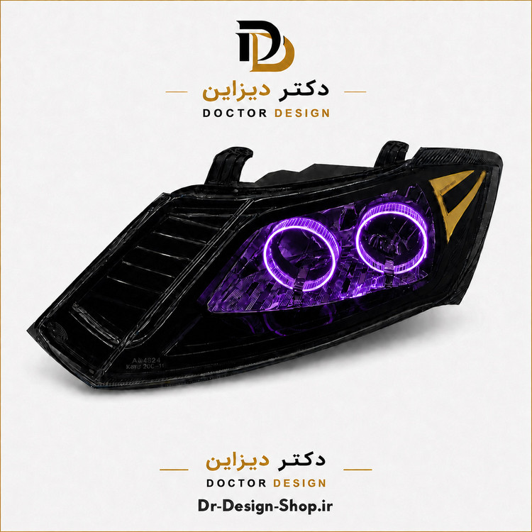 چراغ جلو اسپرت ساینا و کوییک مدل حلقه 3D برند مدرن | بسته 2 عددی