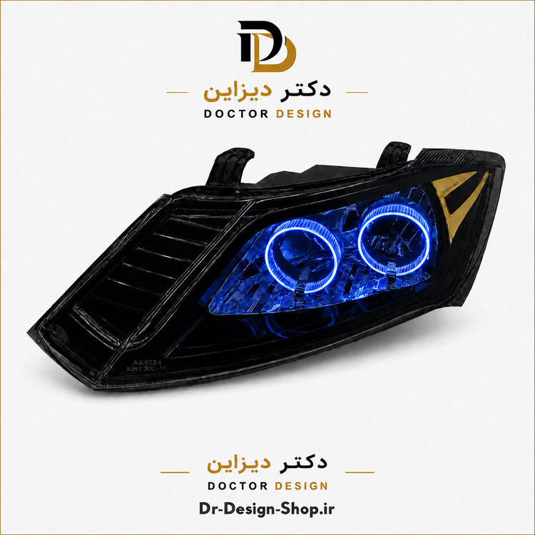 چراغ جلو اسپرت ساینا و کوییک مدل حلقه 3D برند مدرن | بسته 2 عددی