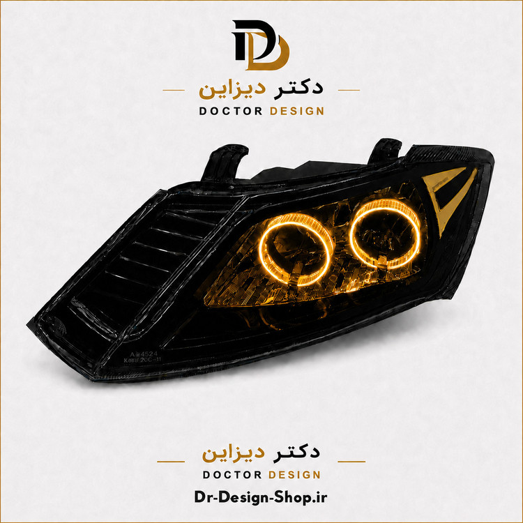 چراغ جلو اسپرت ساینا و کوییک مدل حلقه 3D برند مدرن | بسته 2 عددی