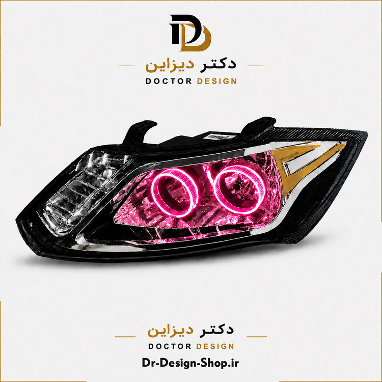 چراغ جلو اسپرت ساینا و کوییک مدل حلقه 3D برند مدرن | بسته 2 عددی